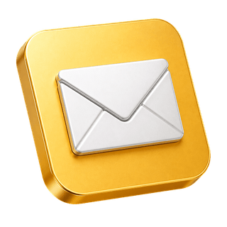 3D mail envelope graphic displayed on the contact page